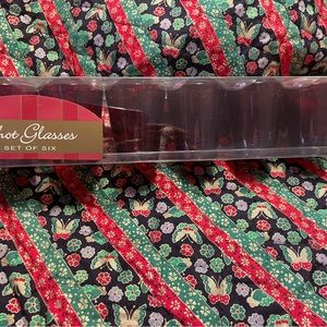 New set of 6 ruby red glass shot glasses